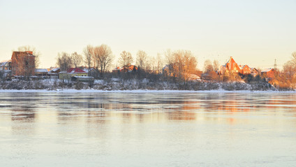 View of Neva River on the outskirts of St. Petersburg.