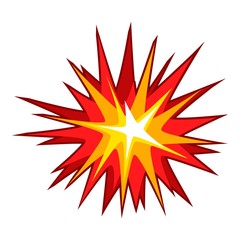 Explode effect icon, cartoon style