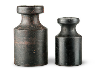 Two old rusty scale weights