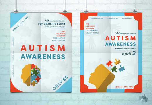 Autism Awareness Poster Layouts