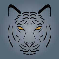 Tiger head silhouette. Vector tiger icon