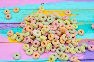 pile of cereal on table