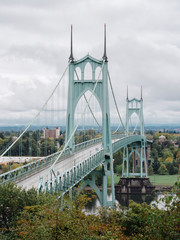 The view of St. John's Bridge and Cathedral Park