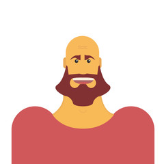 Strong bold man in flat design