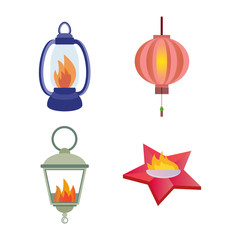 Fire torch victory champion flame icon vector illustration.