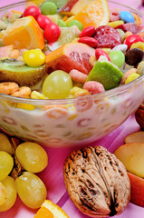 cereal with fruit on table