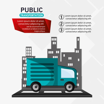 public transport truck delivery infographic vector illustration eps 10