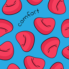 Pink bean bag chairs seamless pattern