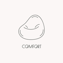 Bean bag chair line style logo