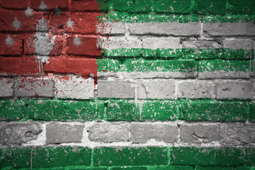 painted national flag of abkhazia on a brick wall