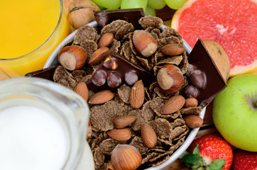 chocolate cornflake on table