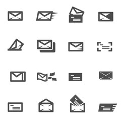 mail email icon set vector