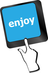 enjoy word on keyboard key, notebook computer button