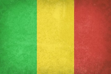 Vintage Mali flag background  on stone