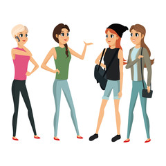 group people female talking vector illustration eps 10