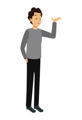 young man standing stylish design vector illustration eps 10