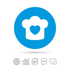 Chef hat sign icon. Cooking symbol.