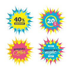 40 percent discount sign icon. Sale symbol.
