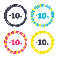 10 percent discount sign icon. Sale symbol.