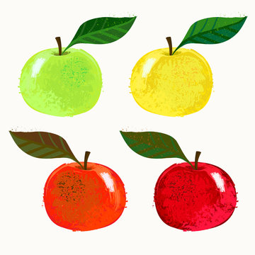 Vector illustration of apple fruits