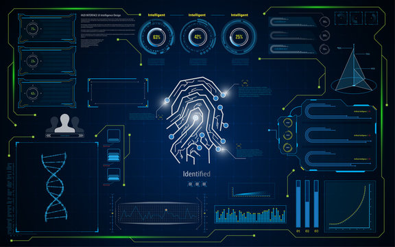 hud ui interface screen identification virutal system security concept