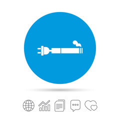 Smoking sign icon. E-Cigarette symbol.