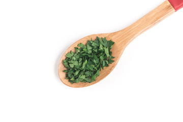 Fresh Parlsey Chopped into a spoon