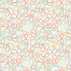 Fototapeta na wymiar Vector seamless pattern of stylized leaves and petals