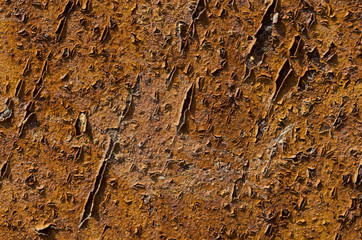 rusty background with peeling paint.