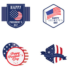 Set of president day stickers on a white background, Vector illustration