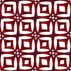 Ruby seamless  pattern with curls on black