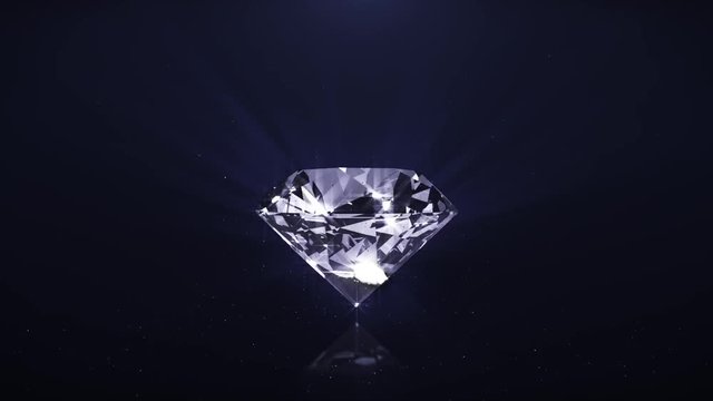 Animation sparkling diamond fly off with diamonds