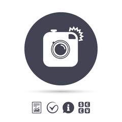 Hipster photo camera sign icon. Retro camera.