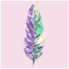 Vector illustration of an origami feather