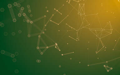 Abstract polygonal space low poly dark background, 3d rendering