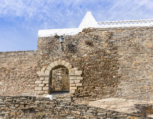 the wall and the entrance gate in Monsaraz town, Évora District, Portugal