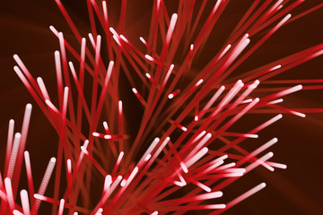 Abstract particles background. Burst lines with lights. 3d rendering