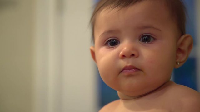 Gorgeous happy little baby smiles