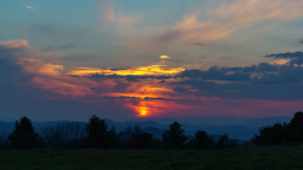 Fototapeta premium Sunset at Doughton Park 