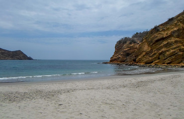 Fototapeta na wymiar Los Frailes beach in Parque Nacional Machalilla, Puerto Lopez, Ecuador.
