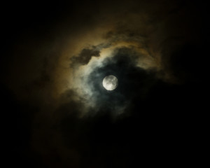 Obraz na płótnie Canvas Moon at half eclipse