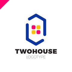 Real estate house logo icon design template elements