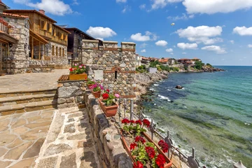 Foto op Canvas Amazing panorama with Ancient fortifications in old town of Sozopol, Burgas Region, Bulgaria © Stoyan Haytov