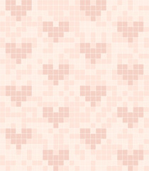 Rose heart pattern. Seamless vector square background