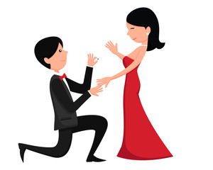 Cute Isolated Romantic Couple Illustration, Suitable for Invitation, Web Banner, Social Media, and Other Valentine Related Occasion