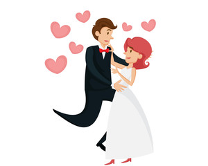 Cute Isolated Romantic Couple Illustration, Suitable for Invitation, Web Banner, Social Media, and Other Valentine Related Occasion
