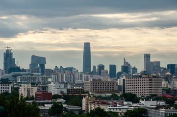 Fototapeta na wymiar Cityscape of Beijing, view from Jingshan park.