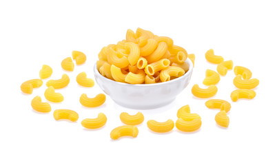 macaroni pasta isolated on white background