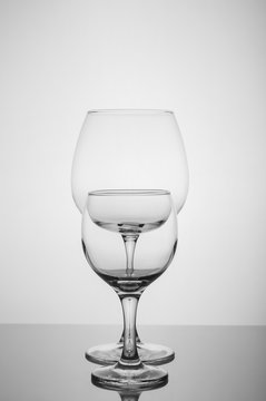 Two wine glass on white background