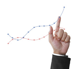  financial symbols coming from hand